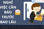 Xin nghỉ việc cần báo trước bao nhiêu ngày?